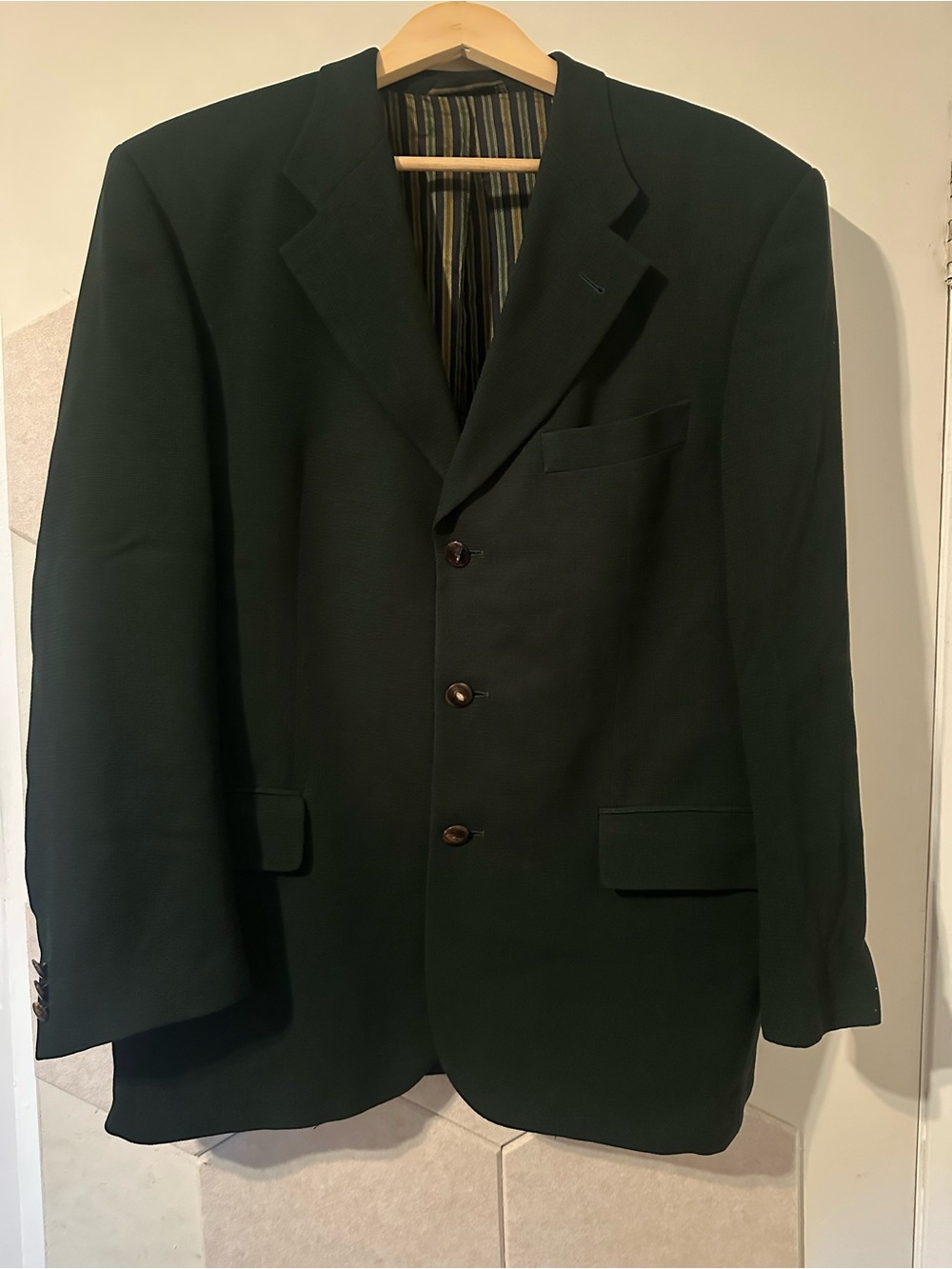 Hugo Boss Forest Green Three-Button Blazer